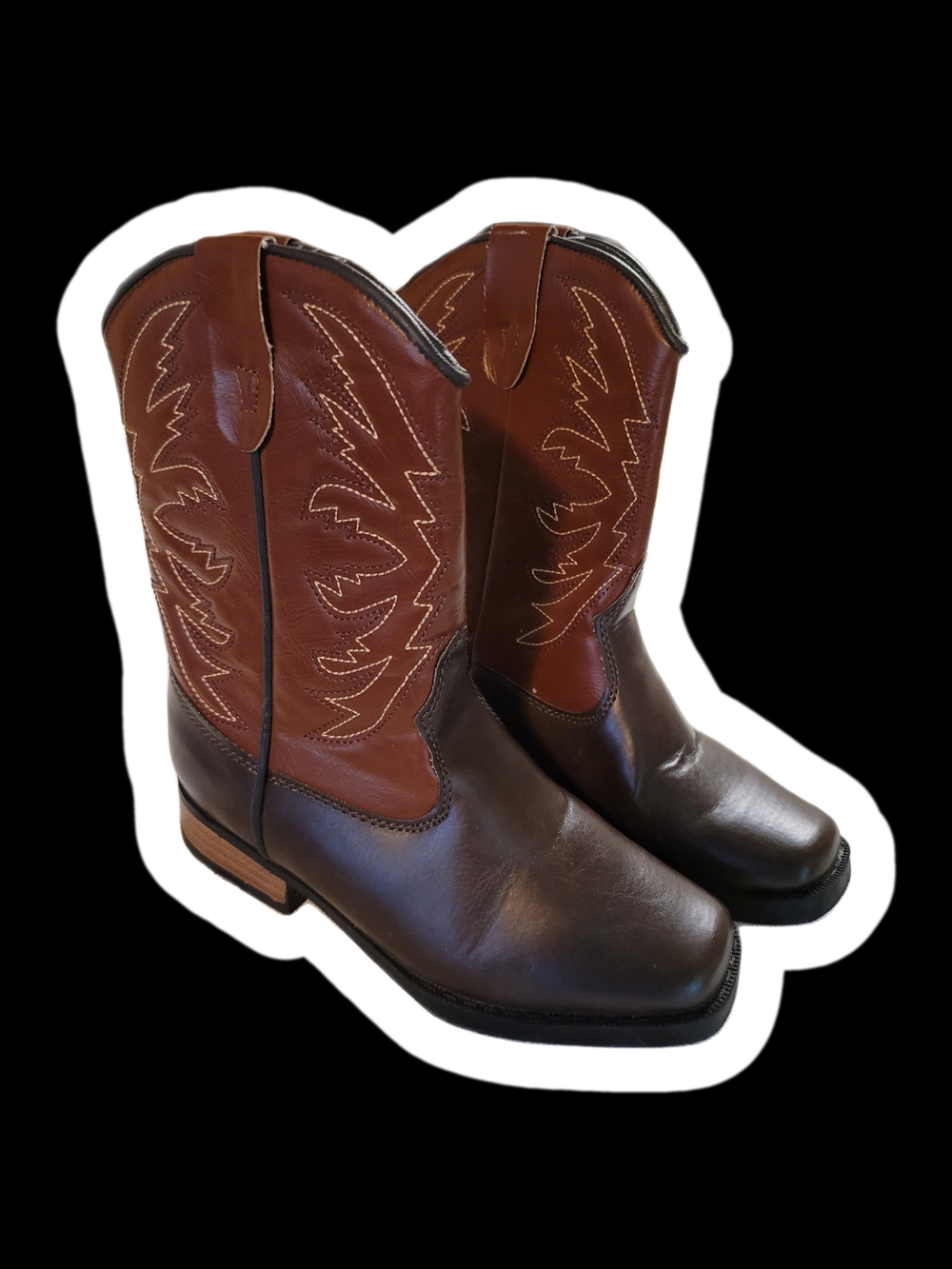Brown Two-Tone Western Cowboy Boots